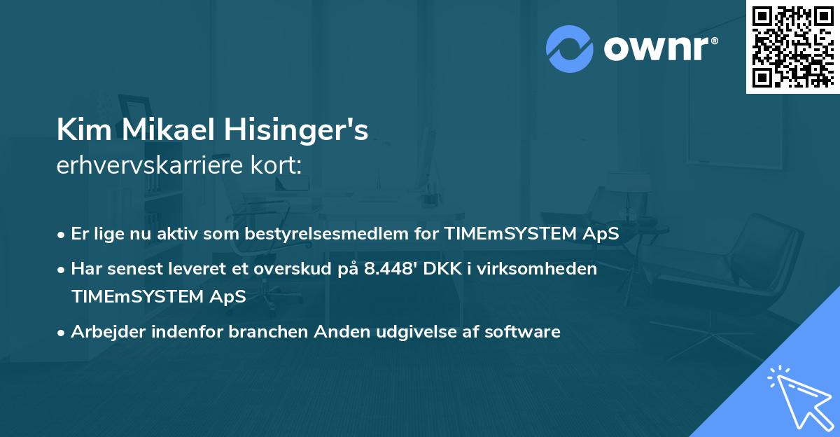 Kim Mikael Hisinger's erhvervskarriere kort