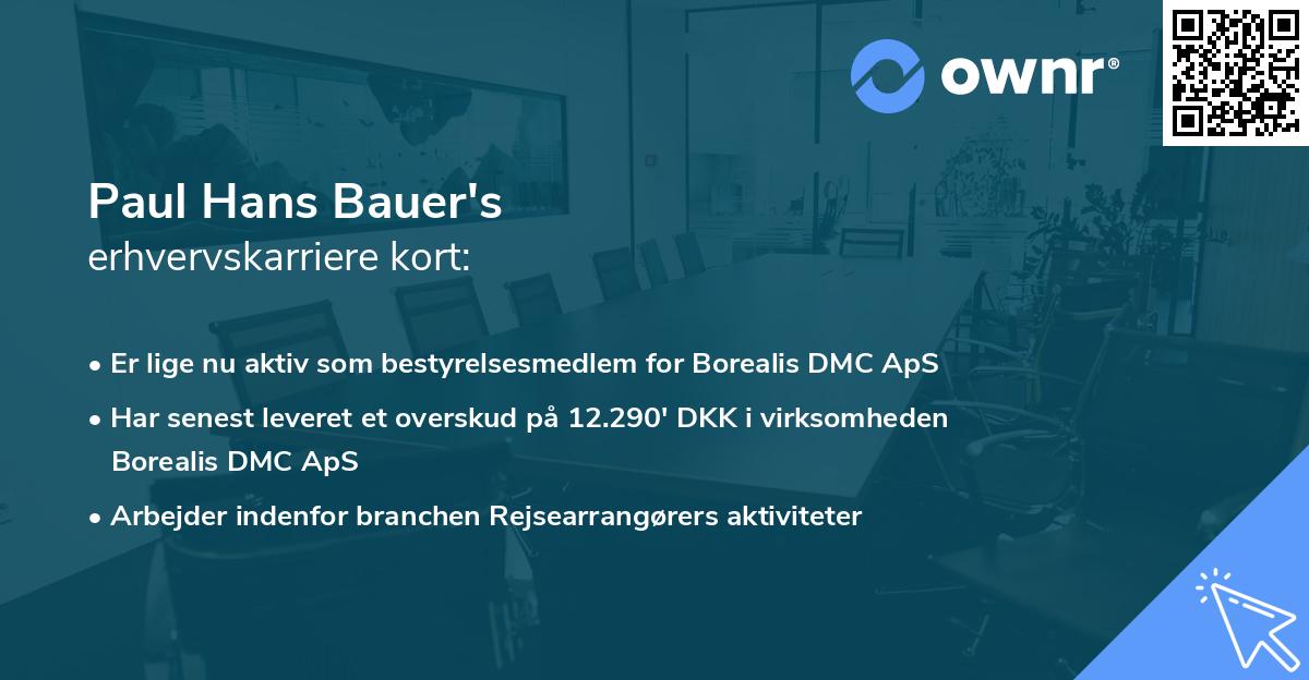 Paul Hans Bauer's erhvervskarriere kort