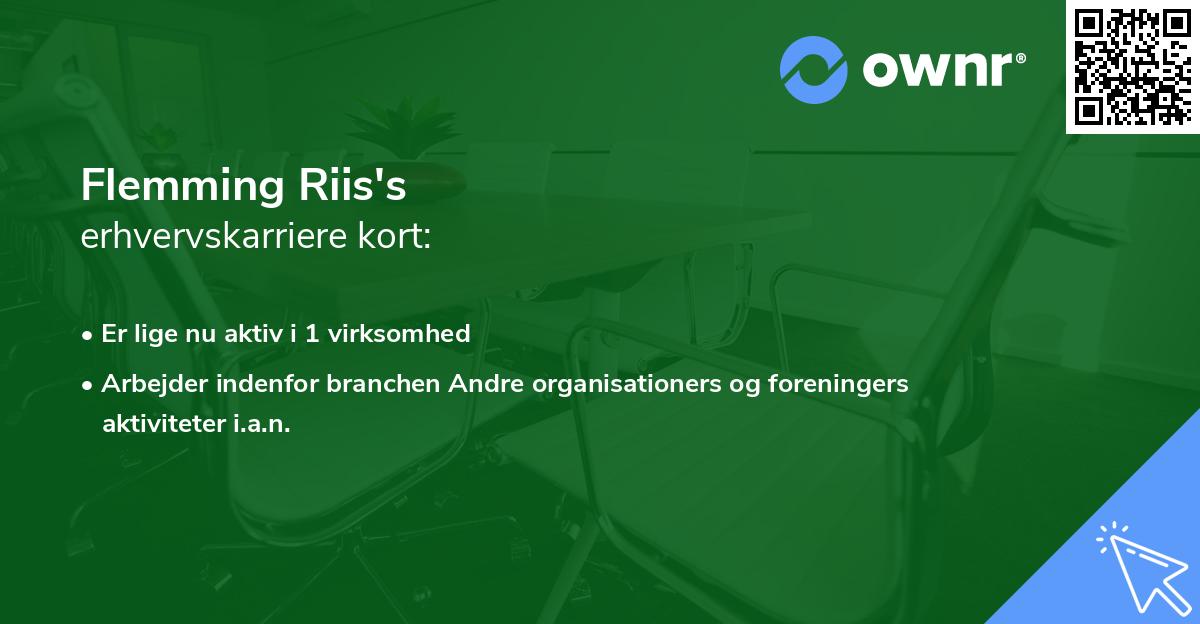Flemming Riis's erhvervskarriere kort