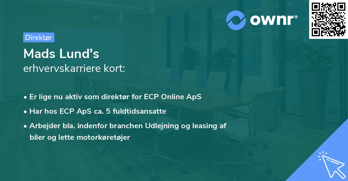 Mads Lund's erhvervskarriere kort