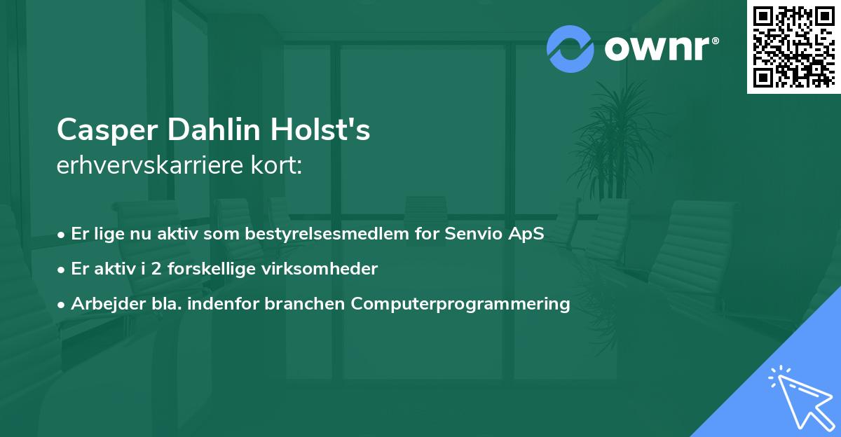 Casper Dahlin Holst's erhvervskarriere kort