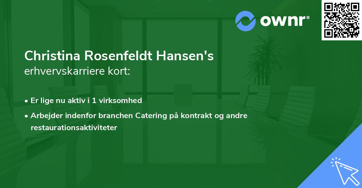 Christina Rosenfeldt Hansen's erhvervskarriere kort
