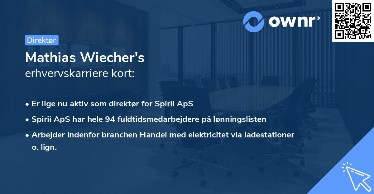 Mathias Wiecher's erhvervskarriere kort