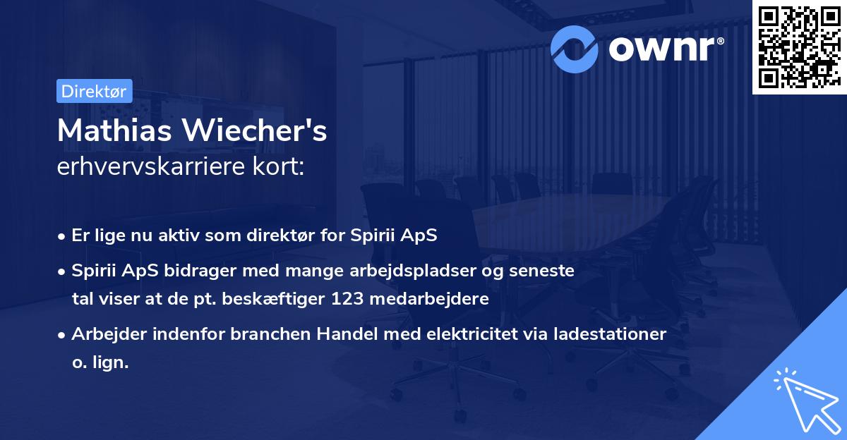 Mathias Wiecher's erhvervskarriere kort