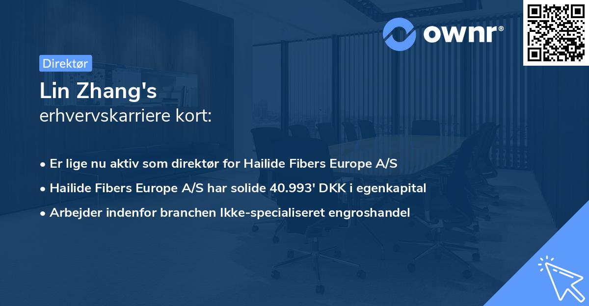 Lin Zhang's erhvervskarriere kort
