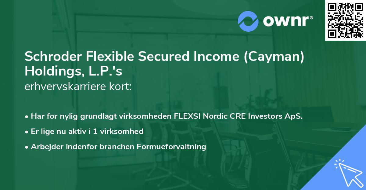 Schroder Flexible Secured Income (Cayman) Holdings, L.P.'s erhvervskarriere kort