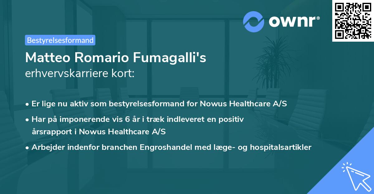 Matteo Romario Fumagalli's erhvervskarriere kort