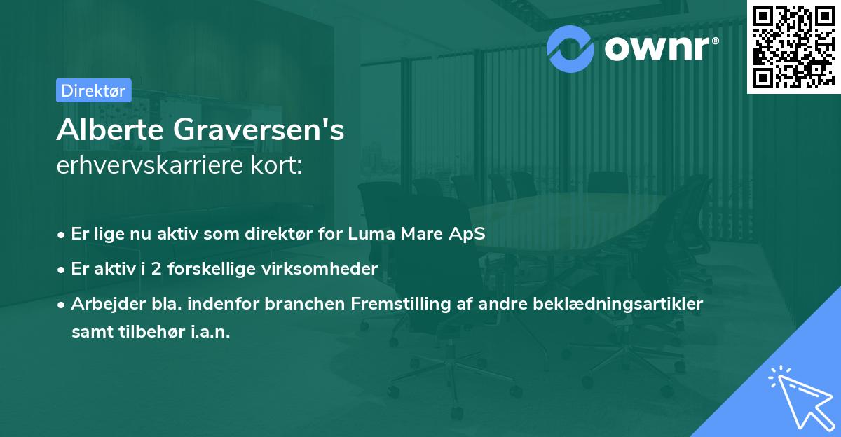 Alberte Graversen's erhvervskarriere kort