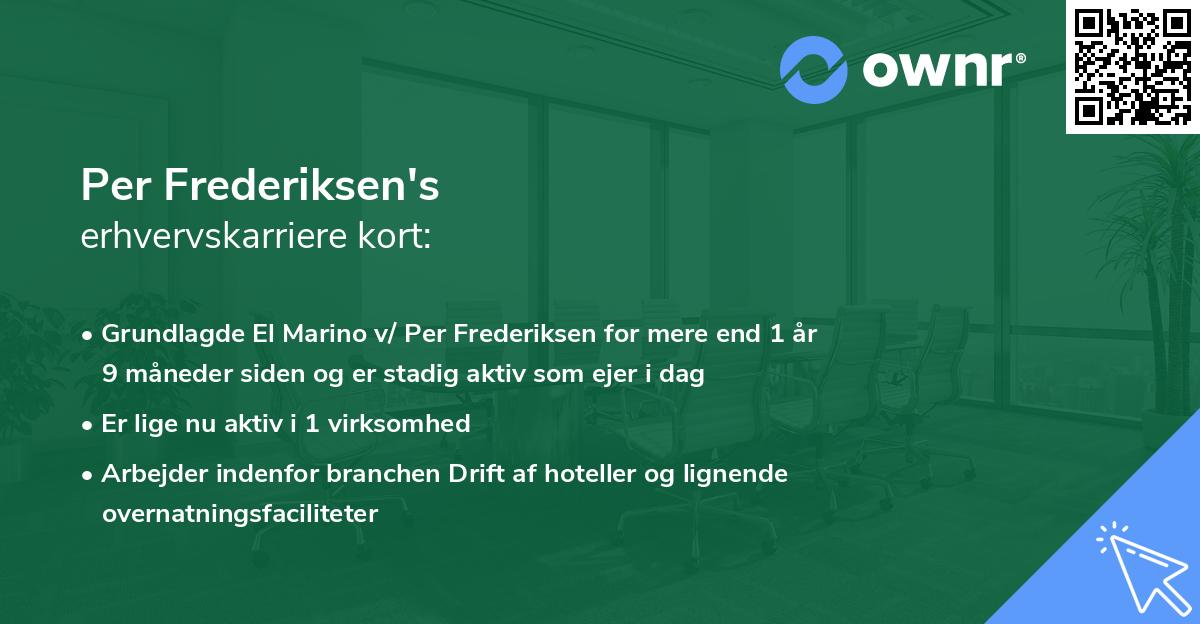 Per Frederiksen's erhvervskarriere kort