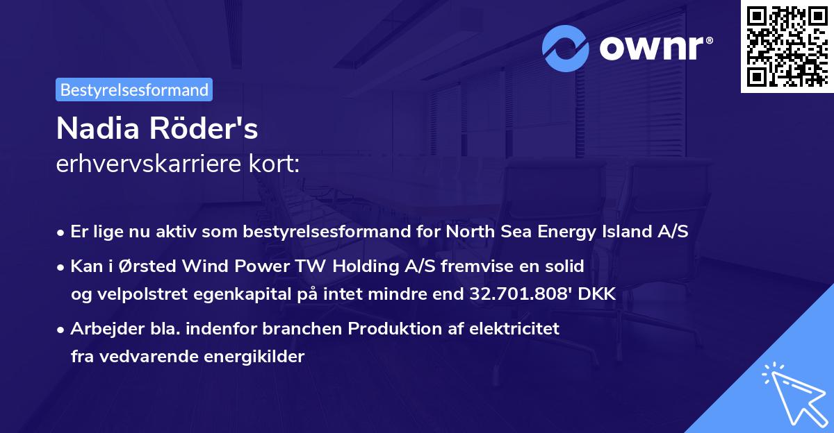 Nadia Röder's erhvervskarriere kort