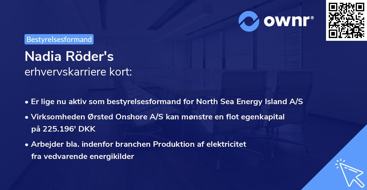 Nadia Röder's erhvervskarriere kort