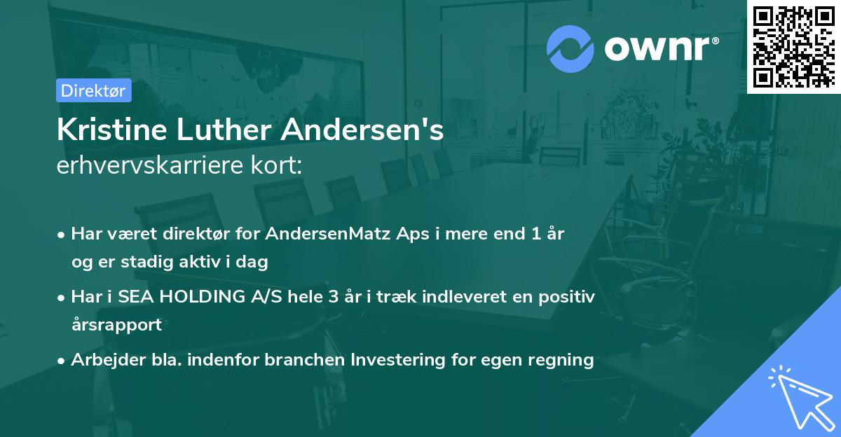 Kristine Luther Andersen's erhvervskarriere kort