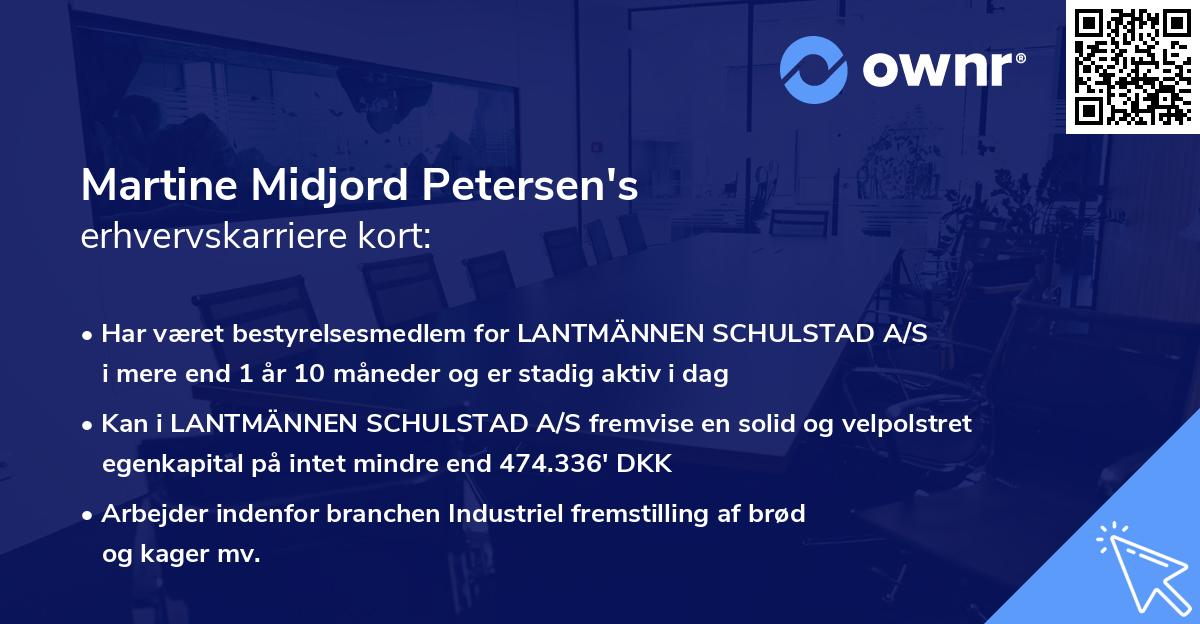 Martine Midjord Petersen's erhvervskarriere kort