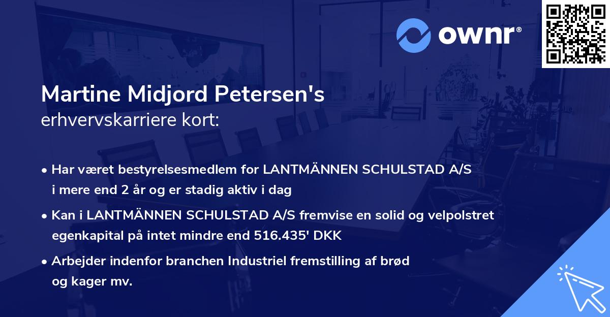 Martine Midjord Petersen's erhvervskarriere kort