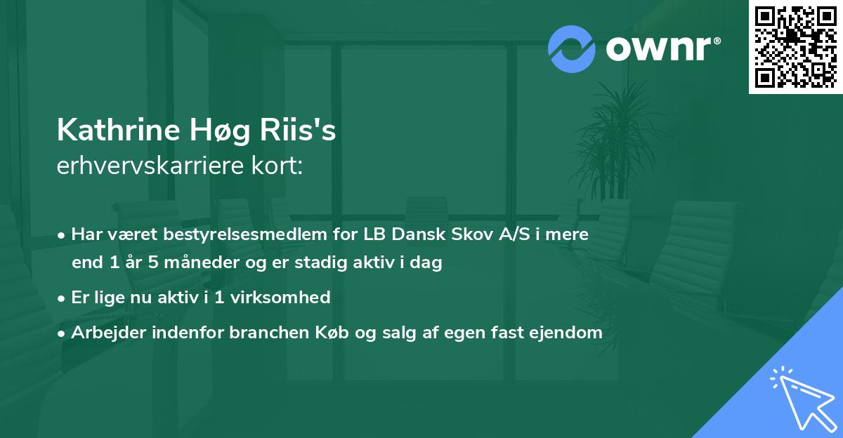 Kathrine Høg Riis's erhvervskarriere kort