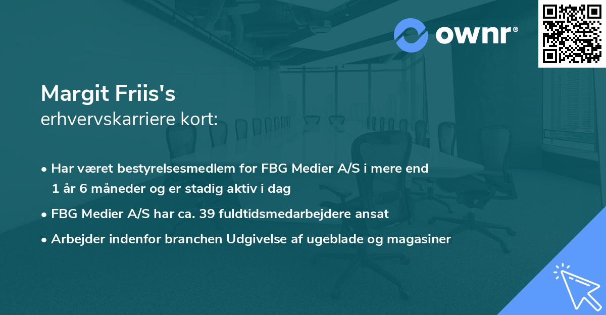 Margit Friis's erhvervskarriere kort