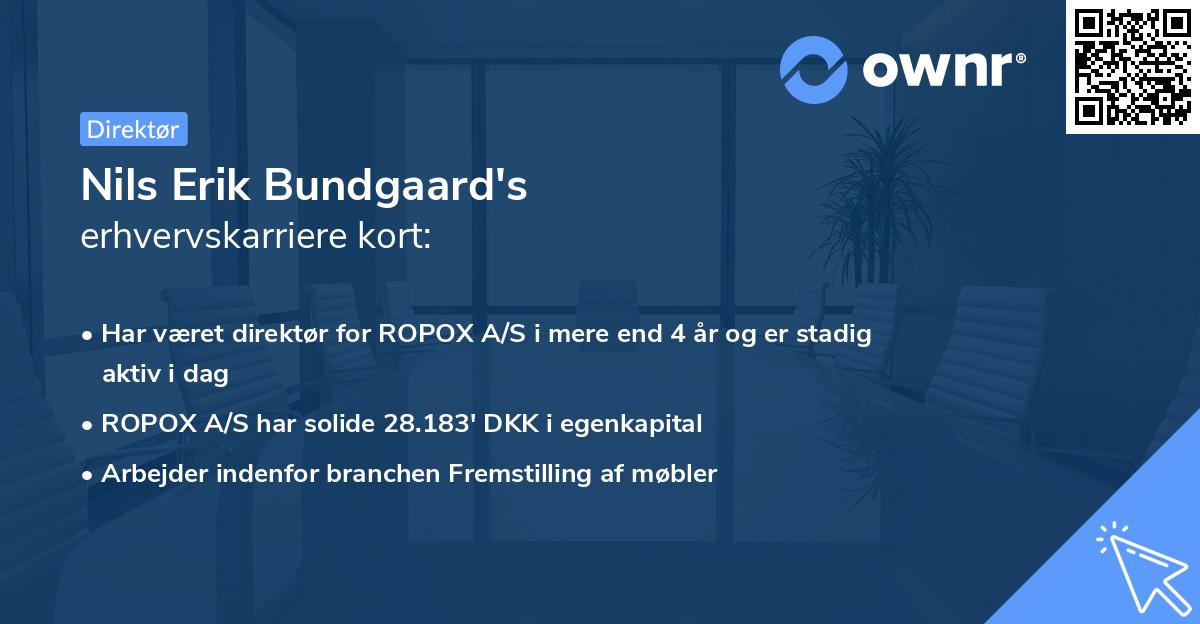 Nils Erik Bundgaard's erhvervskarriere kort