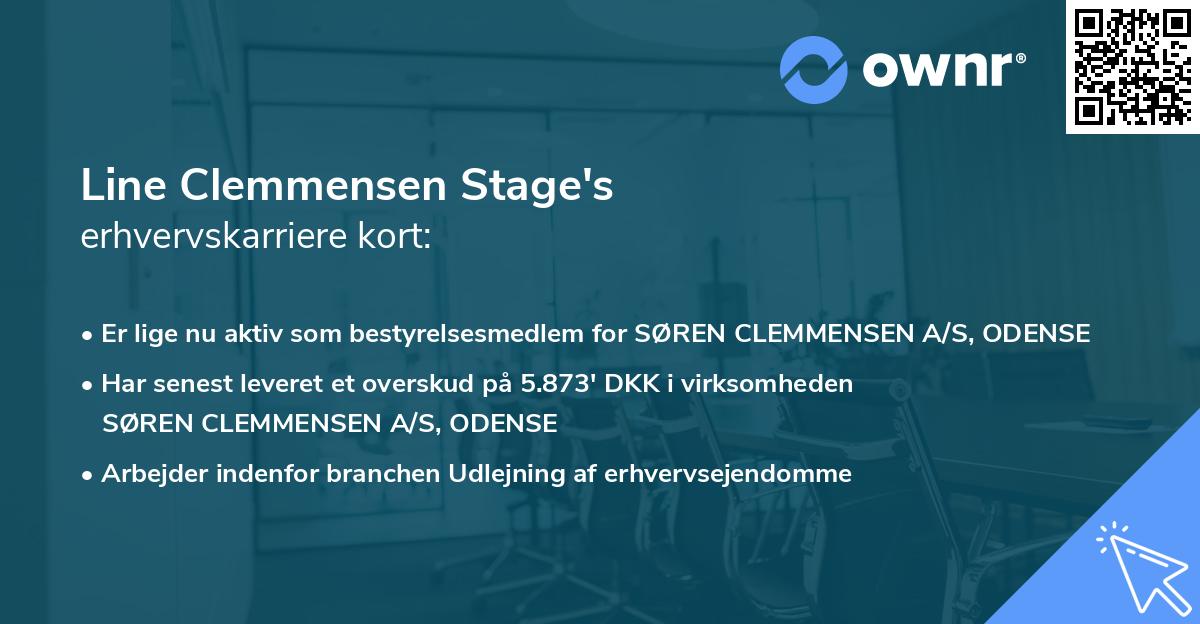 Line Clemmensen Stage's erhvervskarriere kort