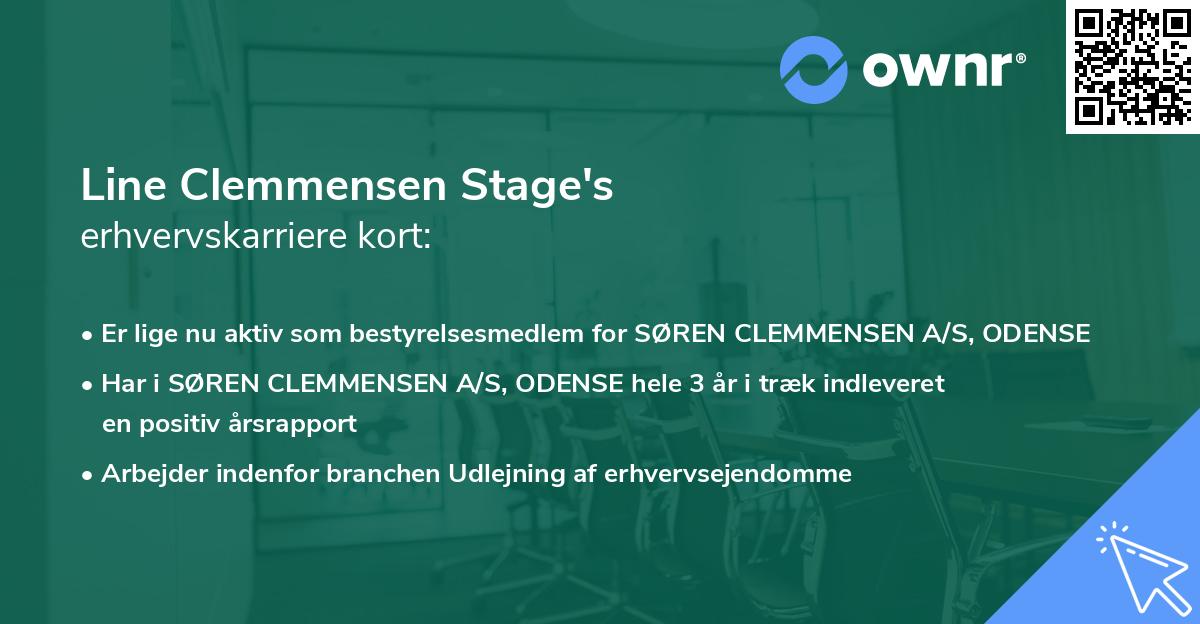 Line Clemmensen Stage's erhvervskarriere kort