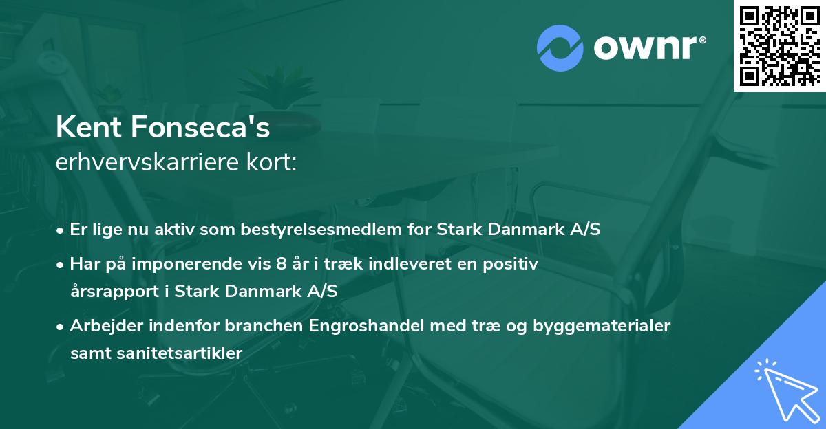 Kent Fonseca's erhvervskarriere kort
