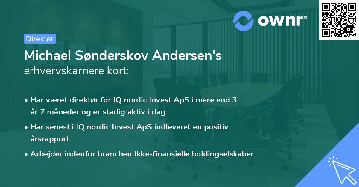 Michael Sønderskov Andersen's erhvervskarriere kort