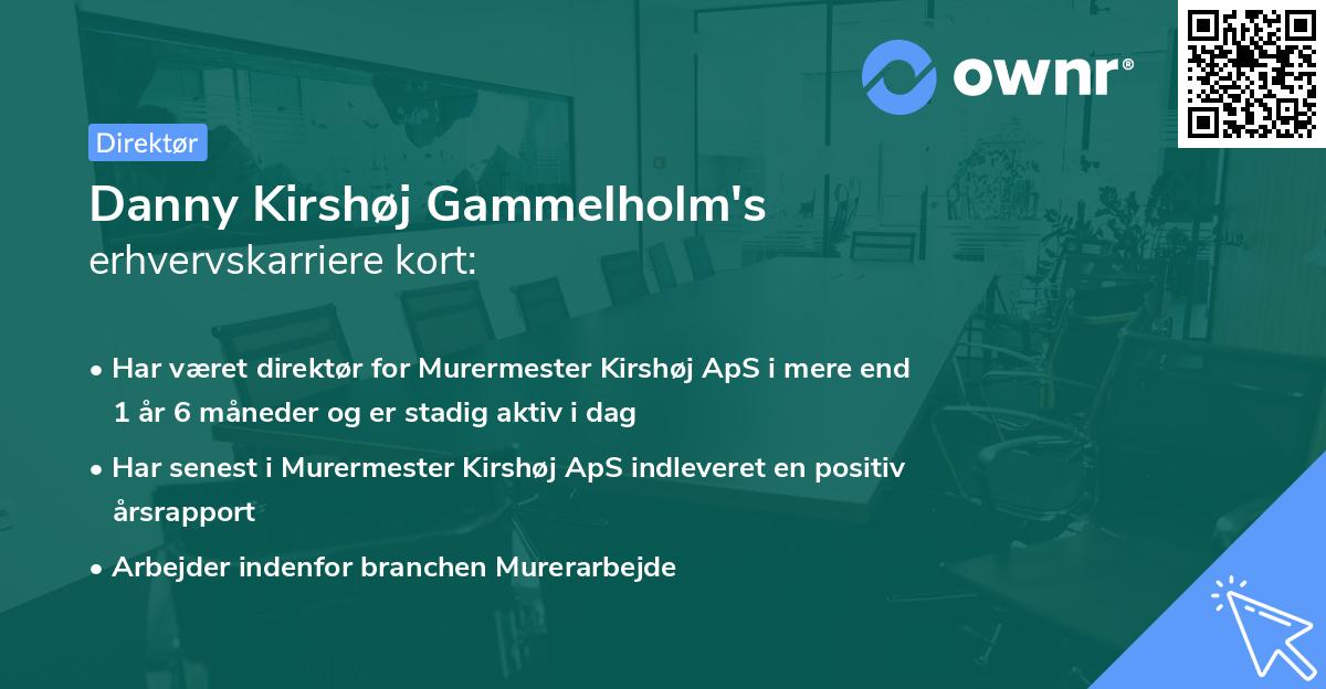 Danny Kirshøj Gammelholm's erhvervskarriere kort