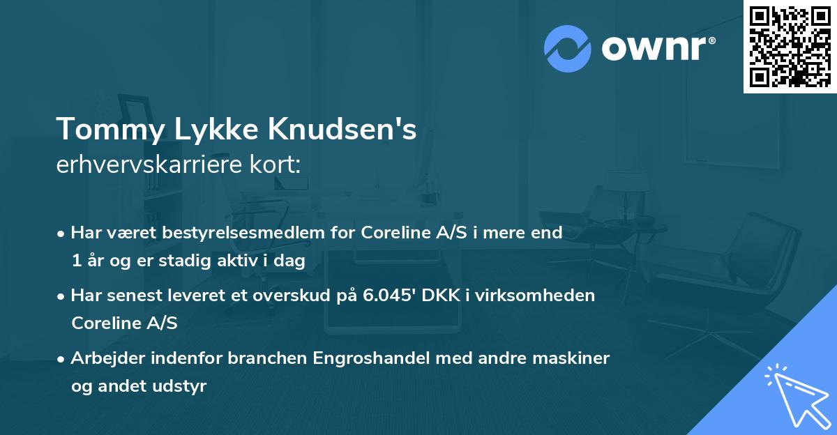 Tommy Lykke Knudsen's erhvervskarriere kort