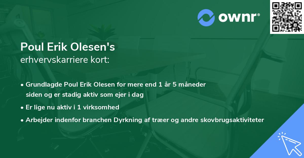 Poul Erik Olesen's erhvervskarriere kort