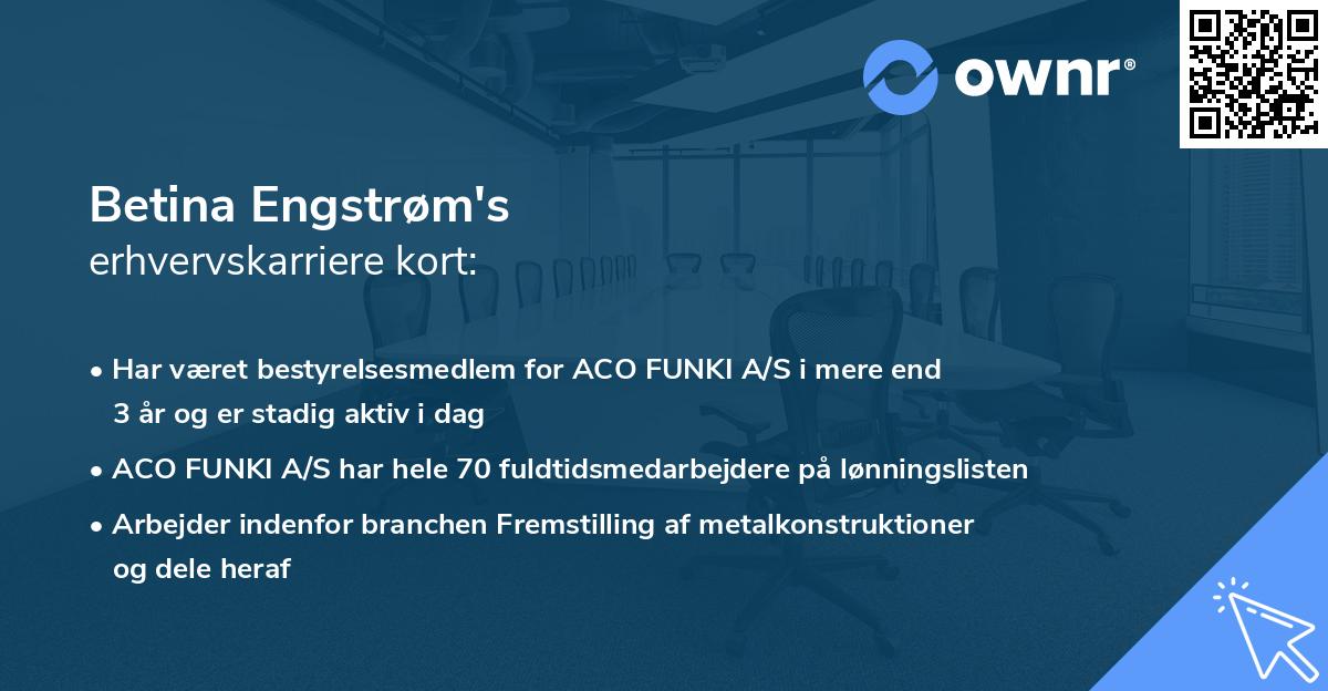Betina Engstrøm's erhvervskarriere kort