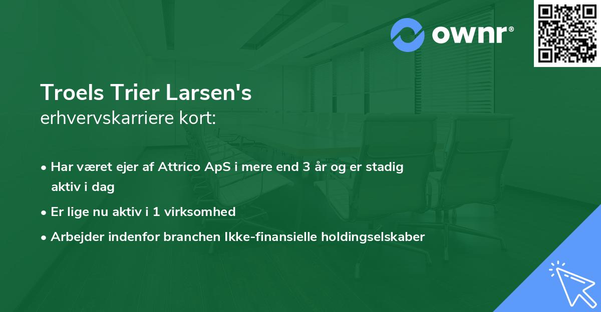 Troels Trier Larsen's erhvervskarriere kort