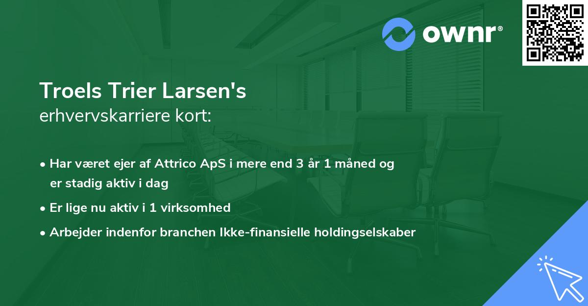 Troels Trier Larsen's erhvervskarriere kort