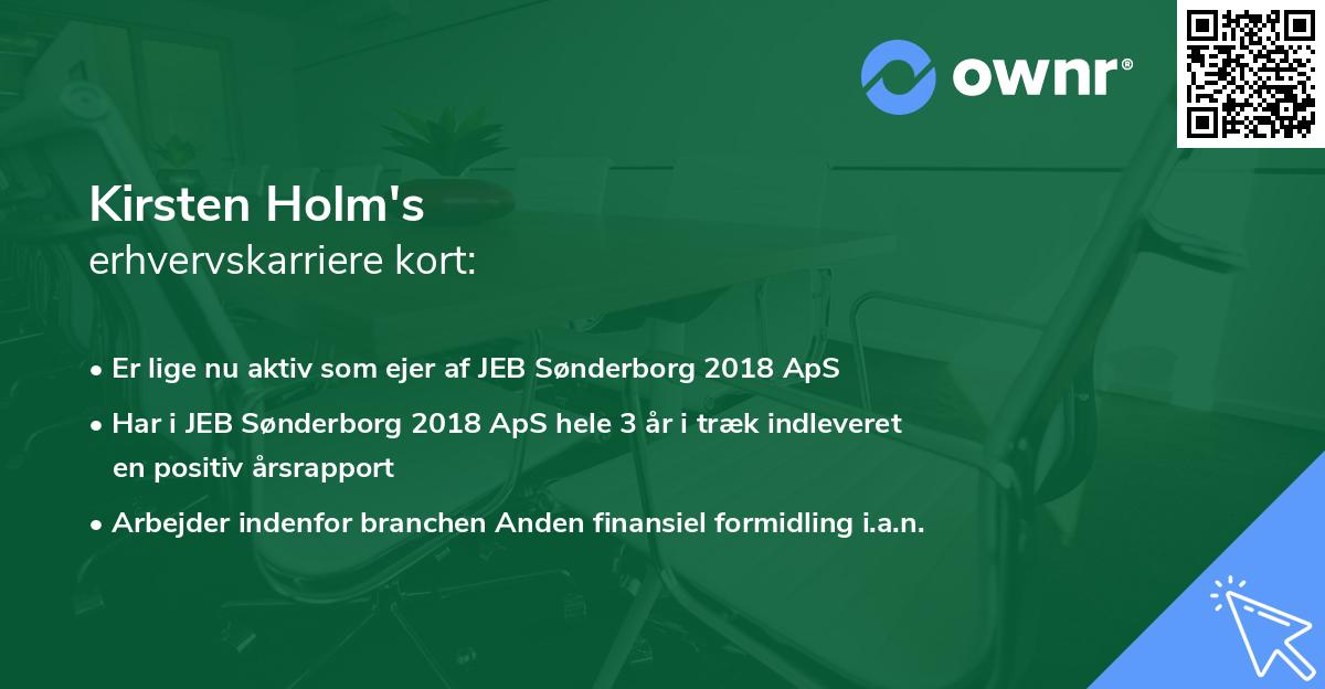 Kirsten Holm's erhvervskarriere kort