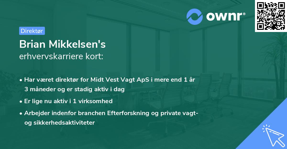 Brian Mikkelsen's erhvervskarriere kort