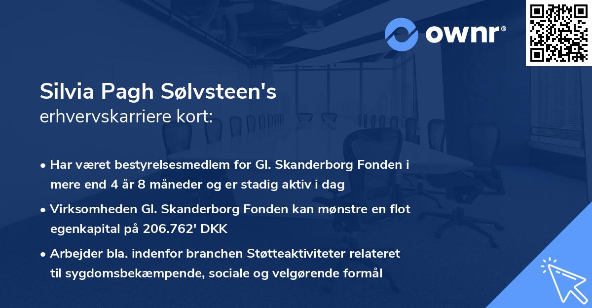 Silvia Pagh Sølvsteen's erhvervskarriere kort