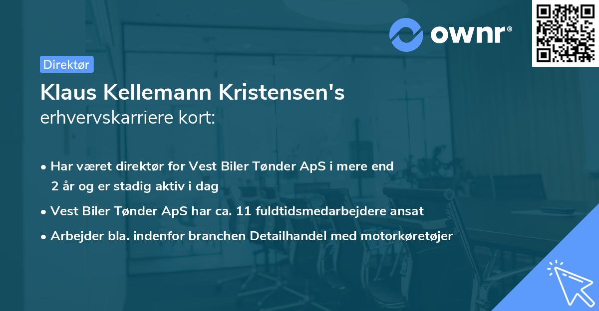 Klaus Kellemann Kristensen's erhvervskarriere kort