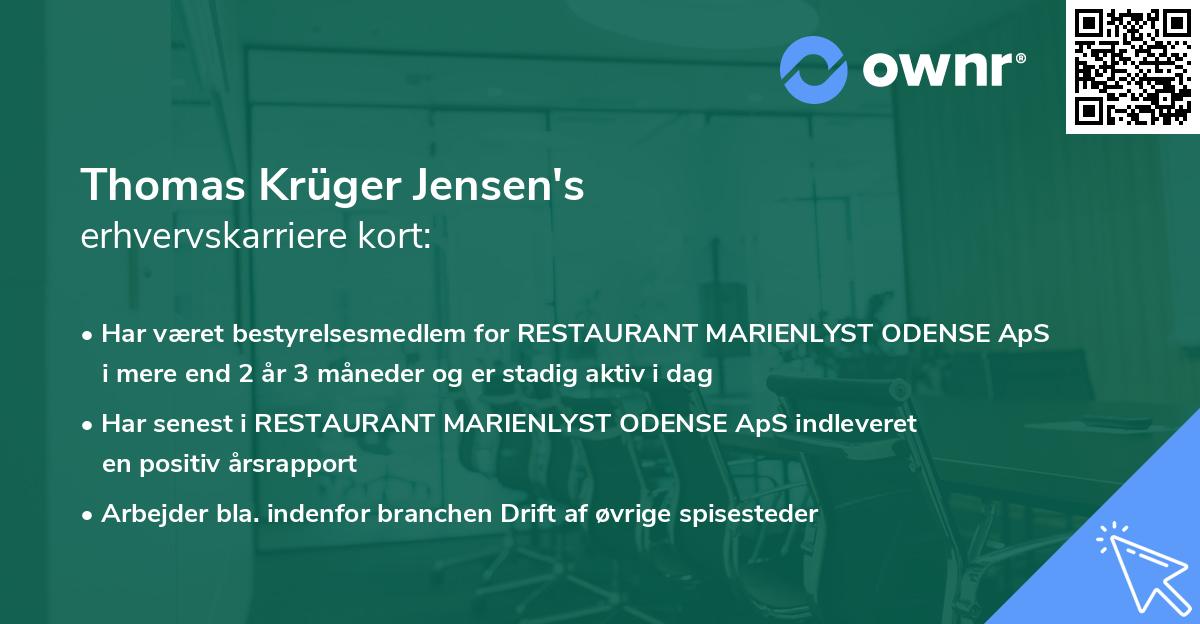 Thomas Krüger Jensen's erhvervskarriere kort