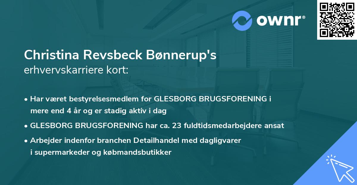 Christina Revsbeck Bønnerup's erhvervskarriere kort