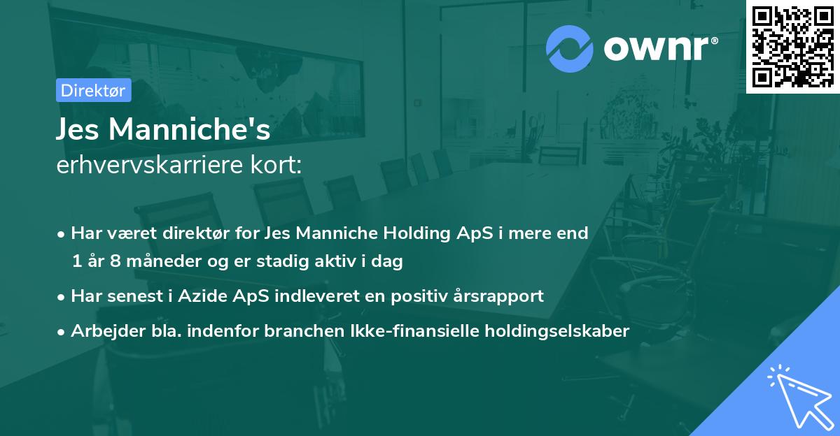 Jes Manniche's erhvervskarriere kort