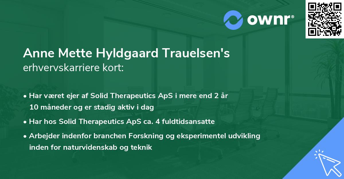 Anne Mette Hyldgaard Trauelsen's erhvervskarriere kort