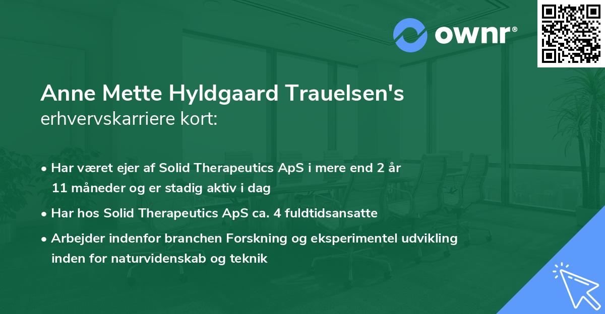 Anne Mette Hyldgaard Trauelsen's erhvervskarriere kort