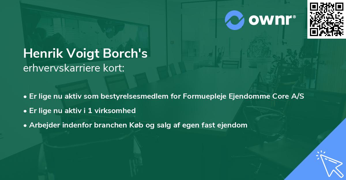 Henrik Voigt Borch's erhvervskarriere kort