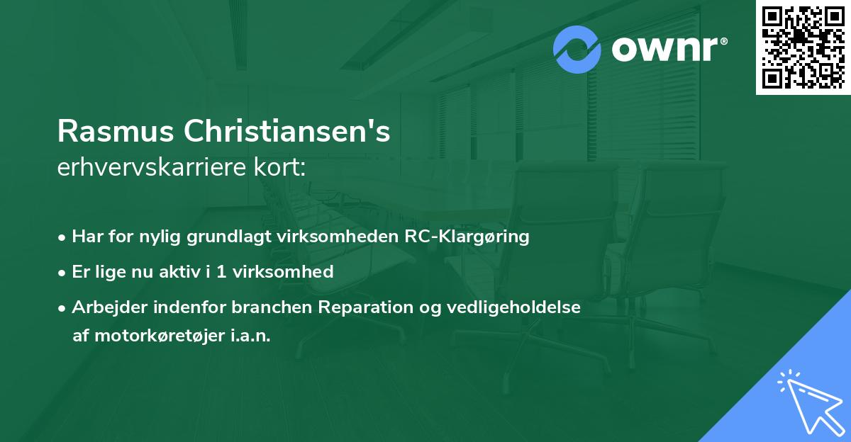 Rasmus Christiansen's erhvervskarriere kort