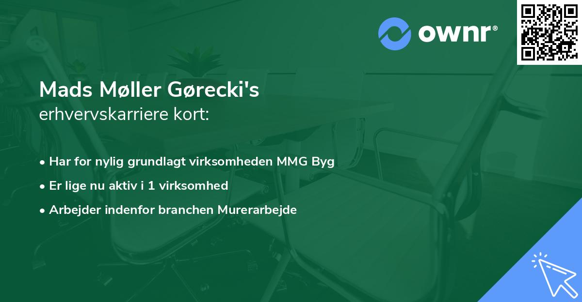 Mads Møller Gørecki's erhvervskarriere kort