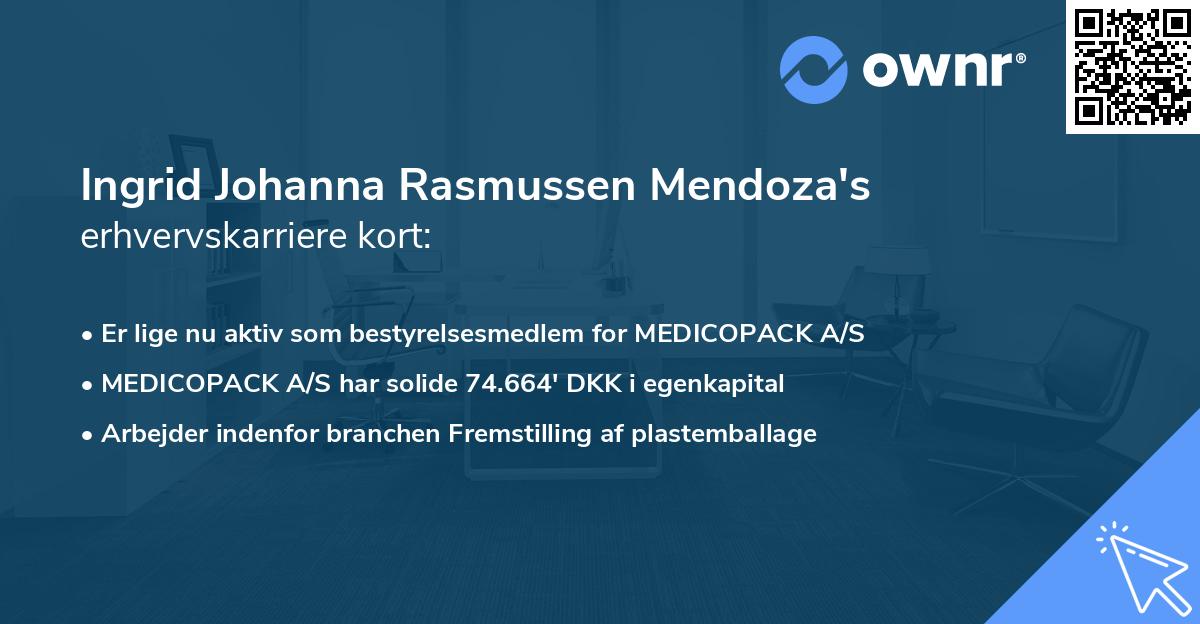 Ingrid Johanna Rasmussen Mendoza's erhvervskarriere kort