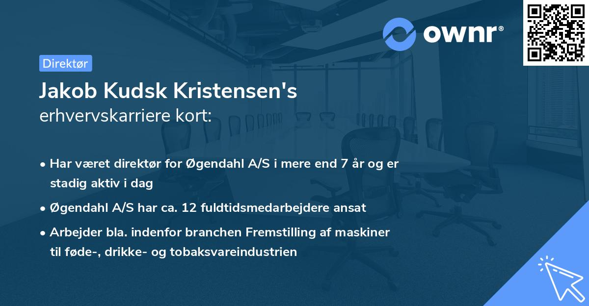Jakob Kudsk Kristensen's erhvervskarriere kort