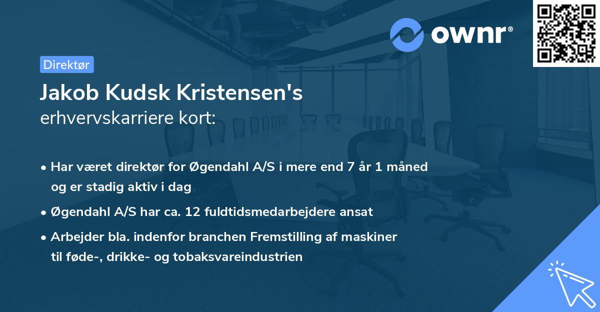 Jakob Kudsk Kristensen's erhvervskarriere kort