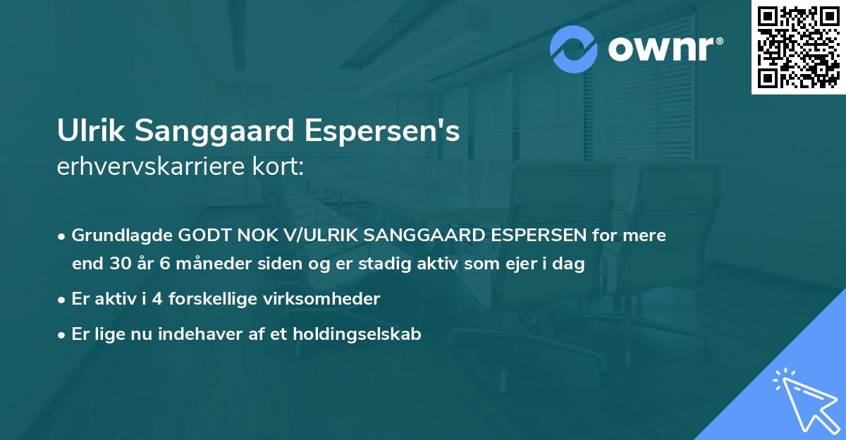 Ulrik Sanggaard Espersen's erhvervskarriere kort