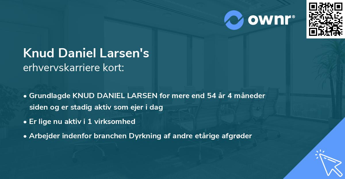 Knud Daniel Larsen's erhvervskarriere kort