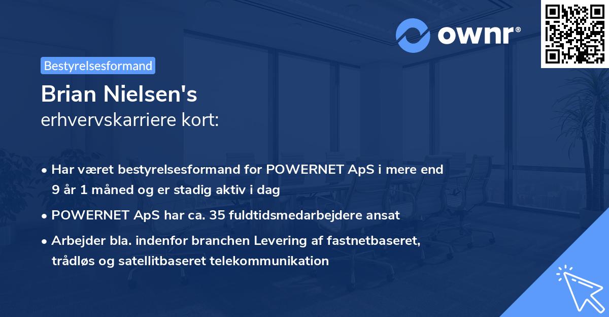 Brian Nielsen's erhvervskarriere kort