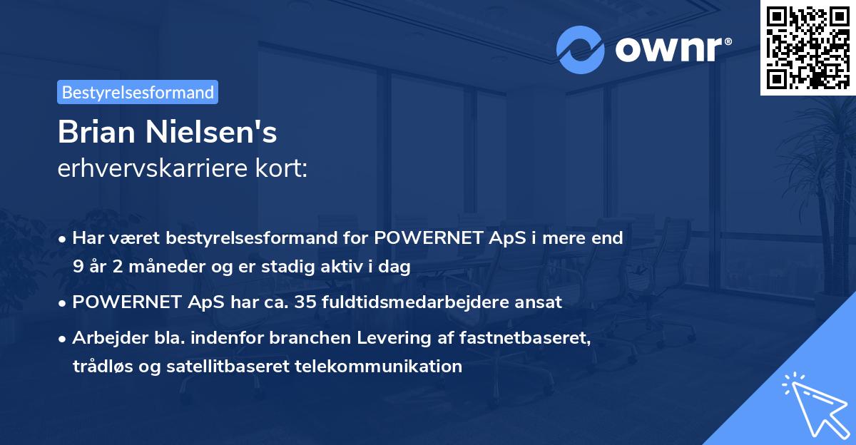 Brian Nielsen's erhvervskarriere kort